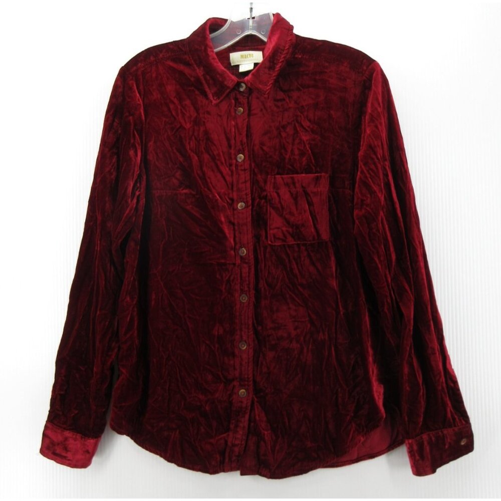 Maeve Anthropologie Top 0 Crushed Velvet Shirt Button Down Classic